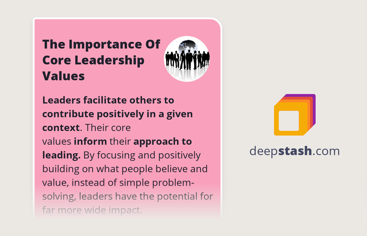 Values leadership based power